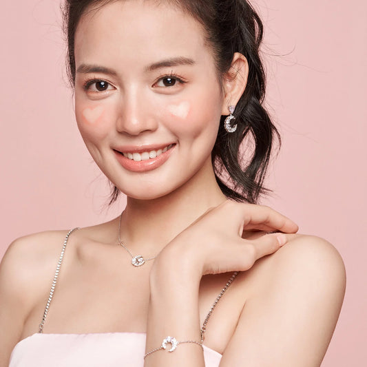 Pink Crescent Moon Necklace